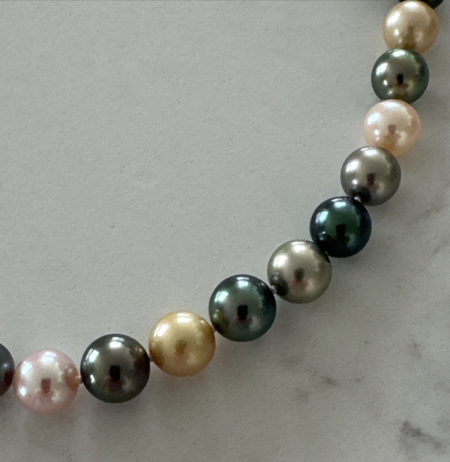 16″ South Sea & Tahitian Pearl Necklace – Graduated 43 Pearls – Appraised $7,250