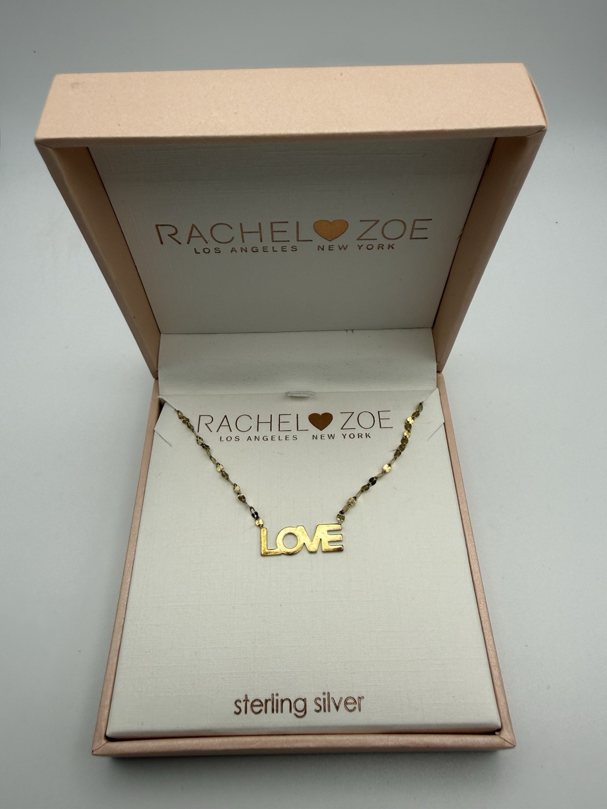 Rachel Zoe “LOVE” Necklace- As Shown Sterling Silver With Gold Vermeil- Unworn