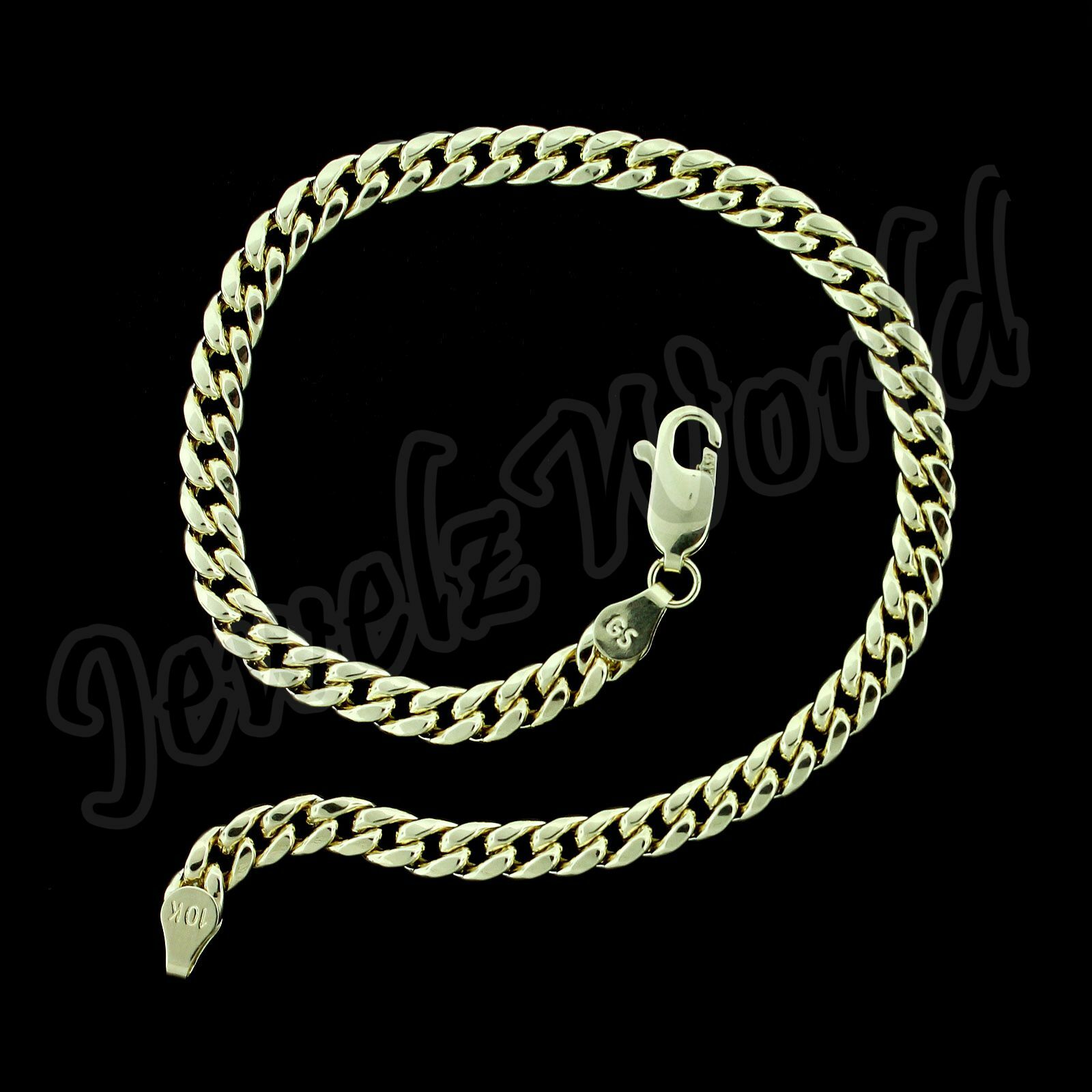 Real 10K Yellow Gold 5mm-10mm Miami Cuban Link Chain Bracelet Necklace