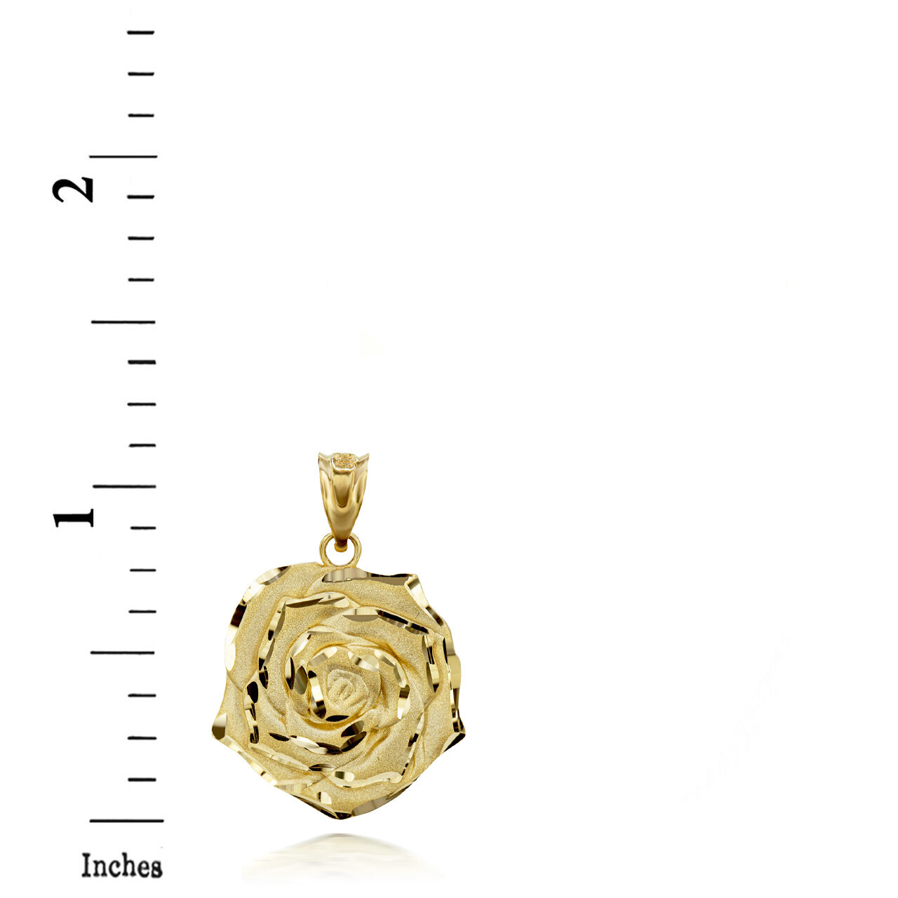 Gold Rose Flower 3D Charm Necklace (Available in Yellow/Rose/White Gold)
