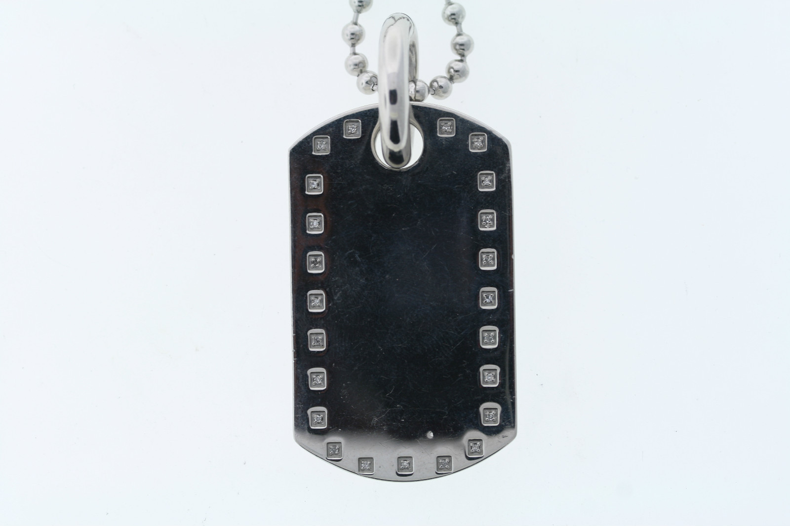 Black & Blue Jewelry Co. Men’s Stainless .11ctw Genuine Diamond Dog Tag Necklace