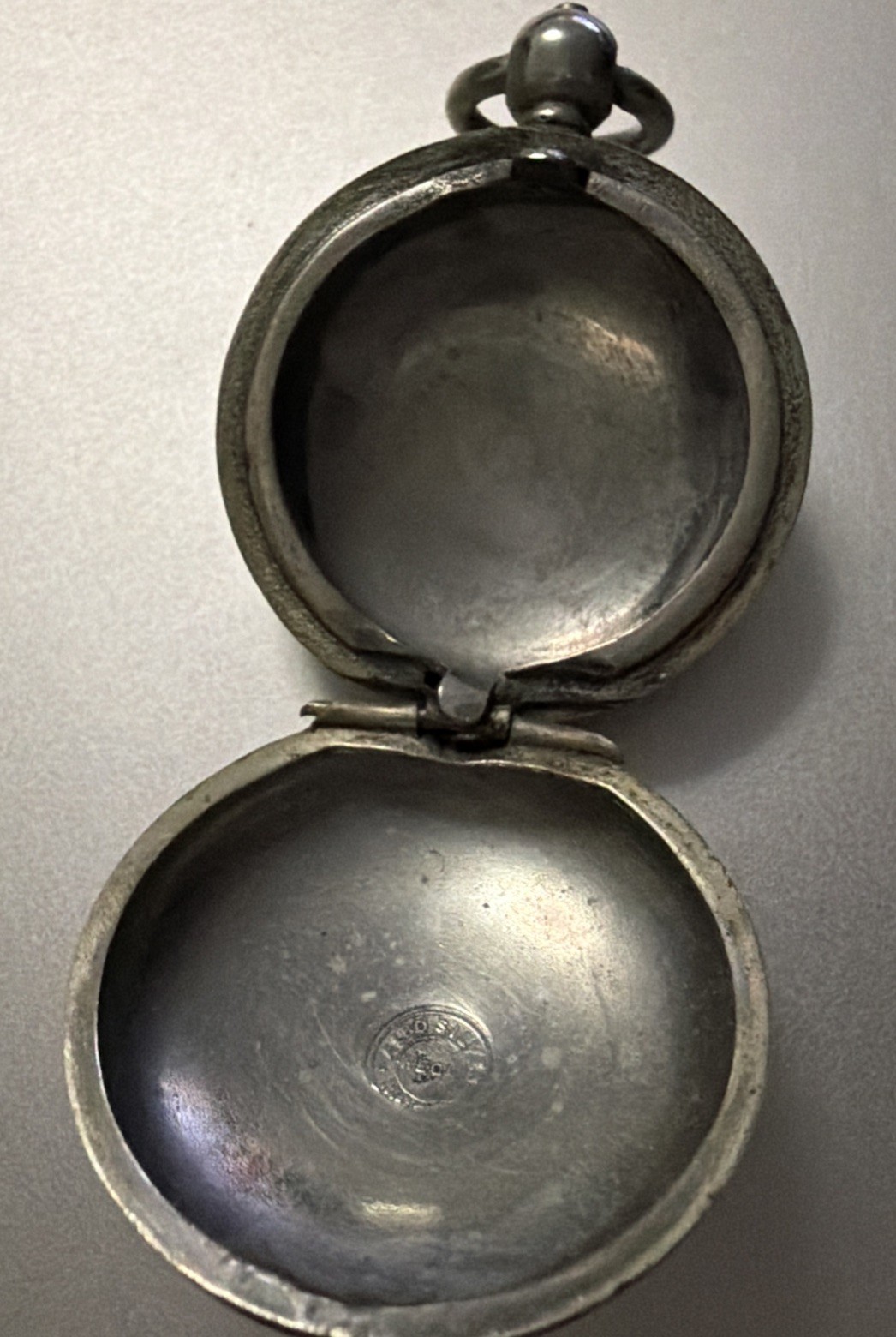 Vintage Albo Silver Locket/pendant With Black Oynx Stone And Engraved Detailing