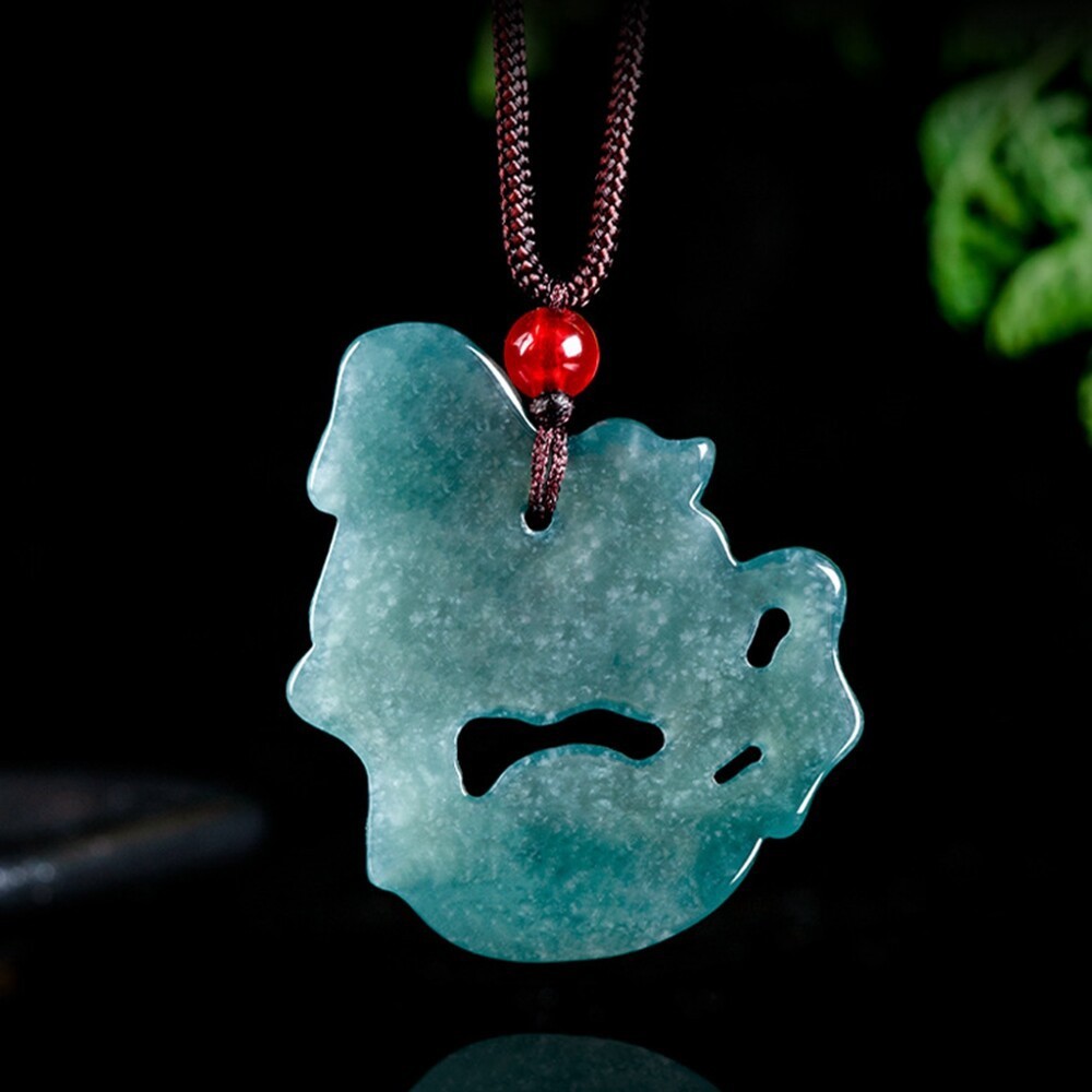 Grade A Natural Green Jade jadeite Zodiac Horse Lucky Pendant Necklace Certified
