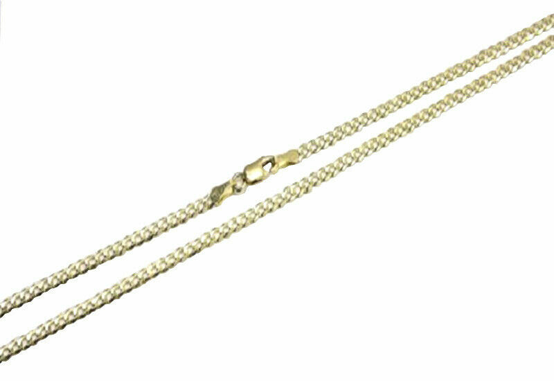 14k Solid Yellow Gold Cuban Link Chain Necklace 2mm Men’s Women Size 16″