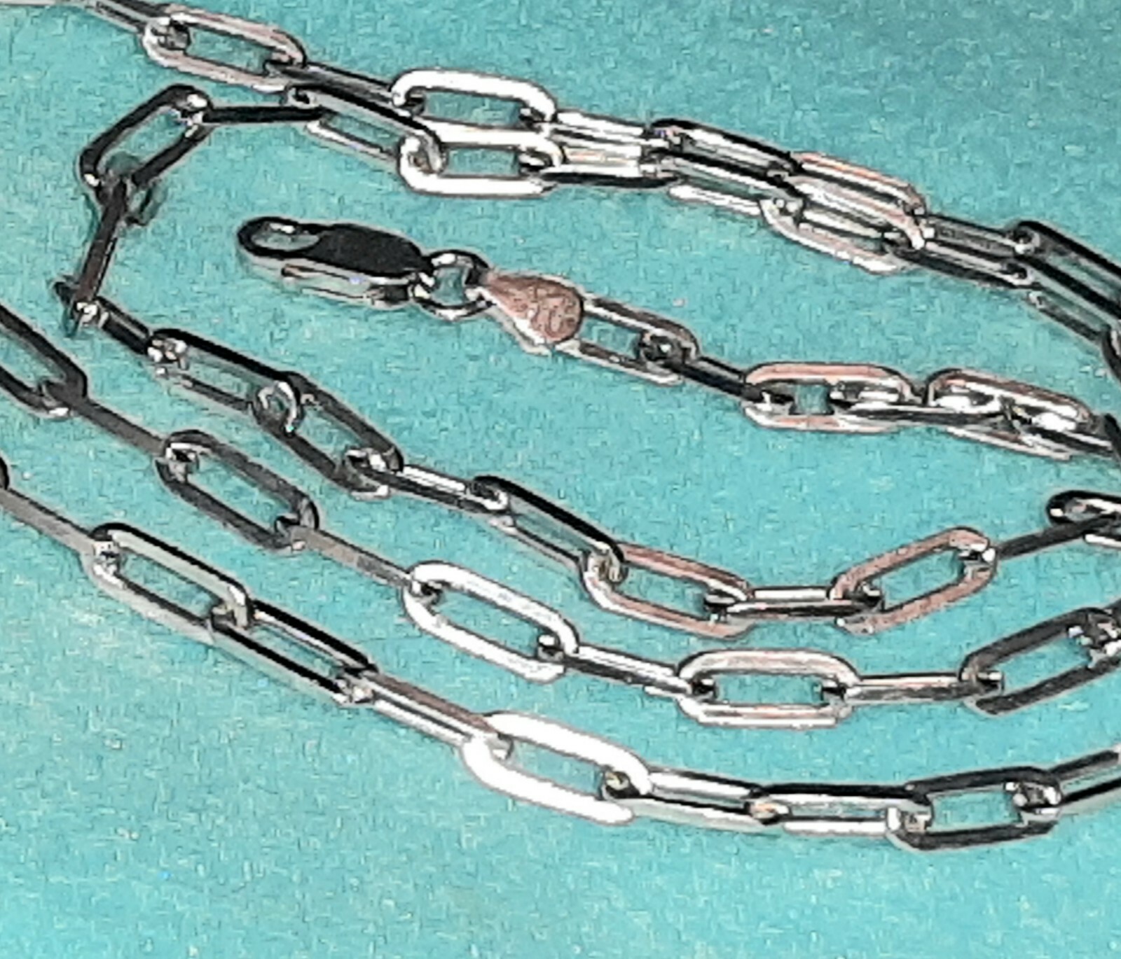 Long Paper Clip Necklace Chain 24 Inch 925 Sterling Silver Solid Necklace 17 Gr