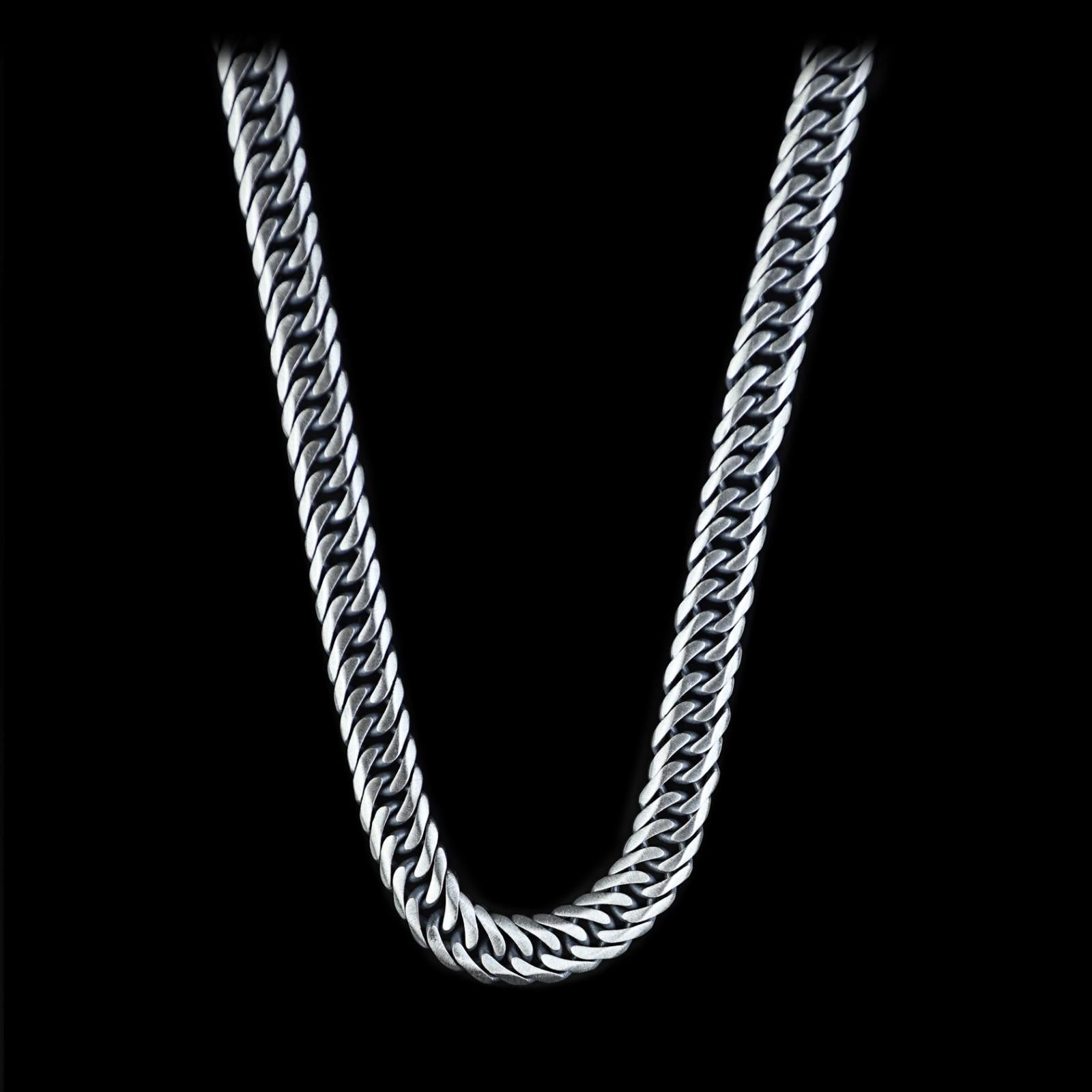 925 Sterling Silver Men Handmade 10MM Curb Chain Solid Necklace