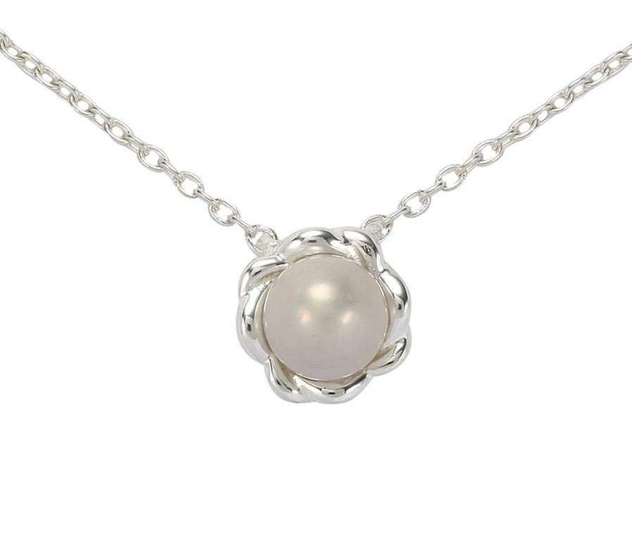Gemporia Not Enhanced Natural 7mm Pearl Necklace Sterling Silver BNWT COA Summer