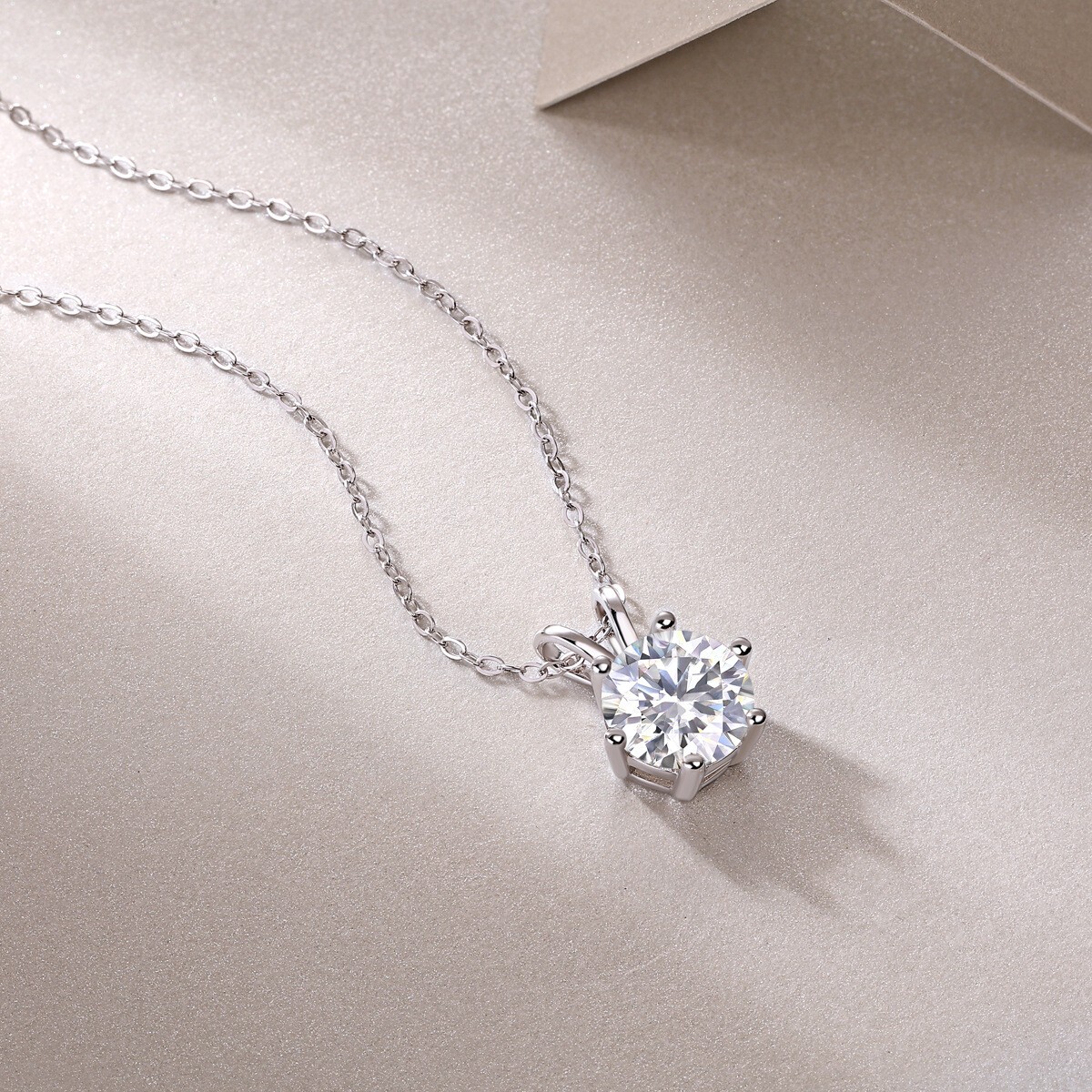 2CT VVS1 Moissanite Pendant Necklace 925 Sterling Silver Wedding Jewelry Women