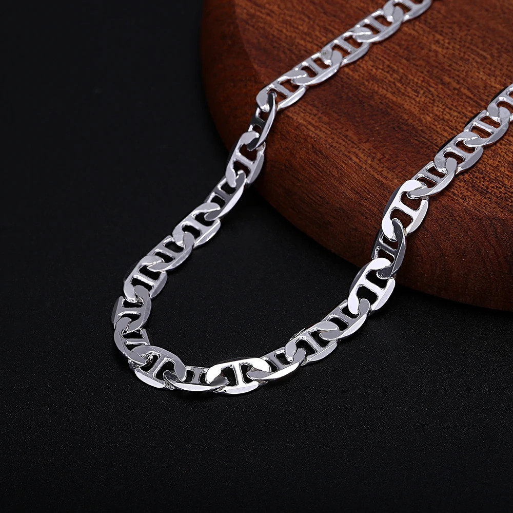 45-60Cm 925 Sterling Silver Necklace Noble Luxury Gorgeous Charm Fashion 6MM Boy
