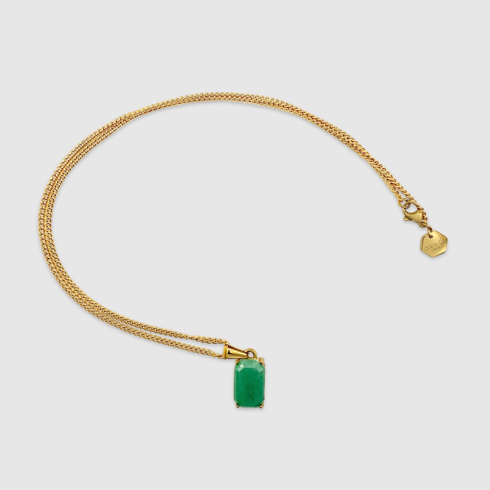 18K Gold Jade Stone Healing Crystal Pendant/Necklace Chain Gemstone Amulet 20”
