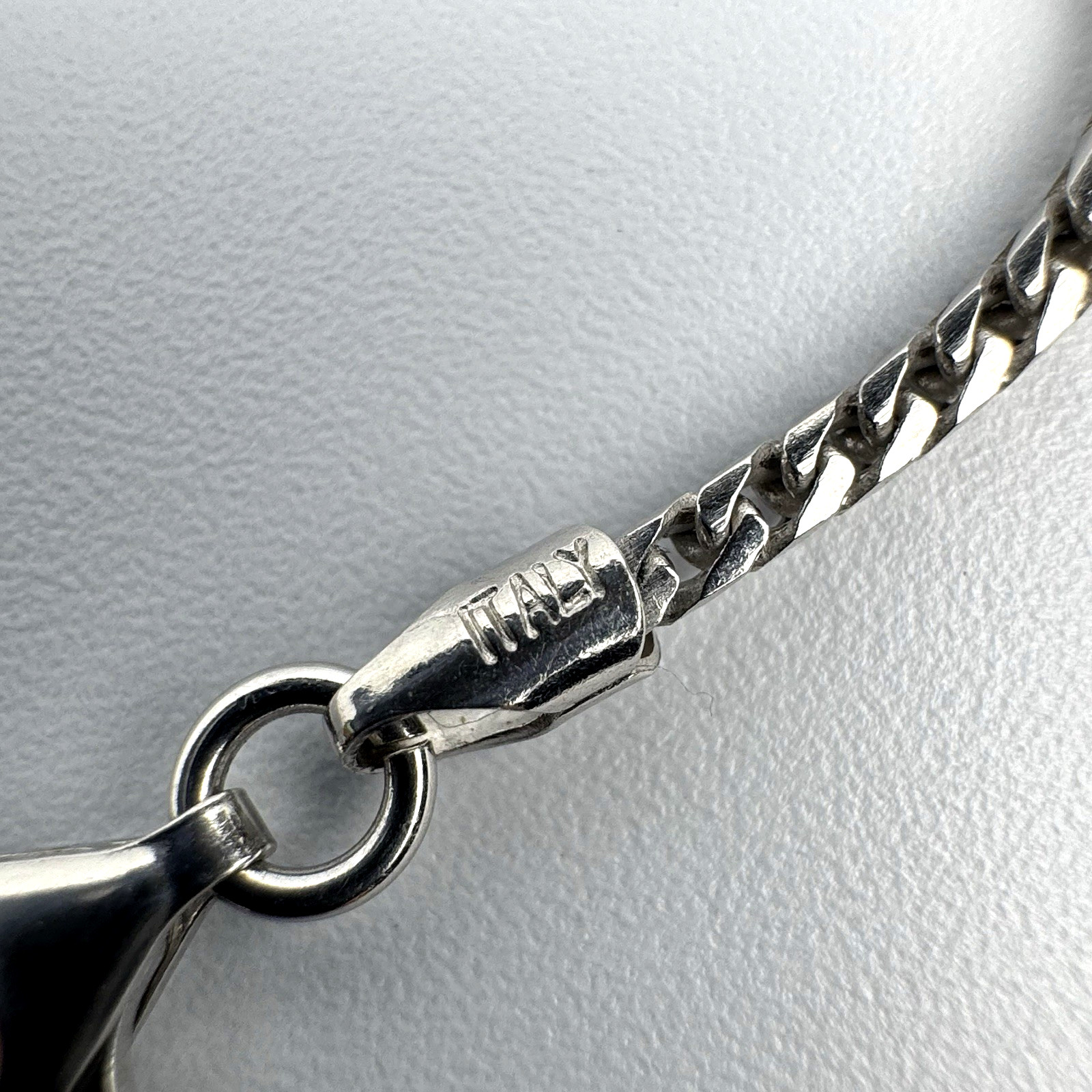 Vintage Italy Sterling Silver 925 Oxidized Spiga Wheat Chain Necklace 21.5″