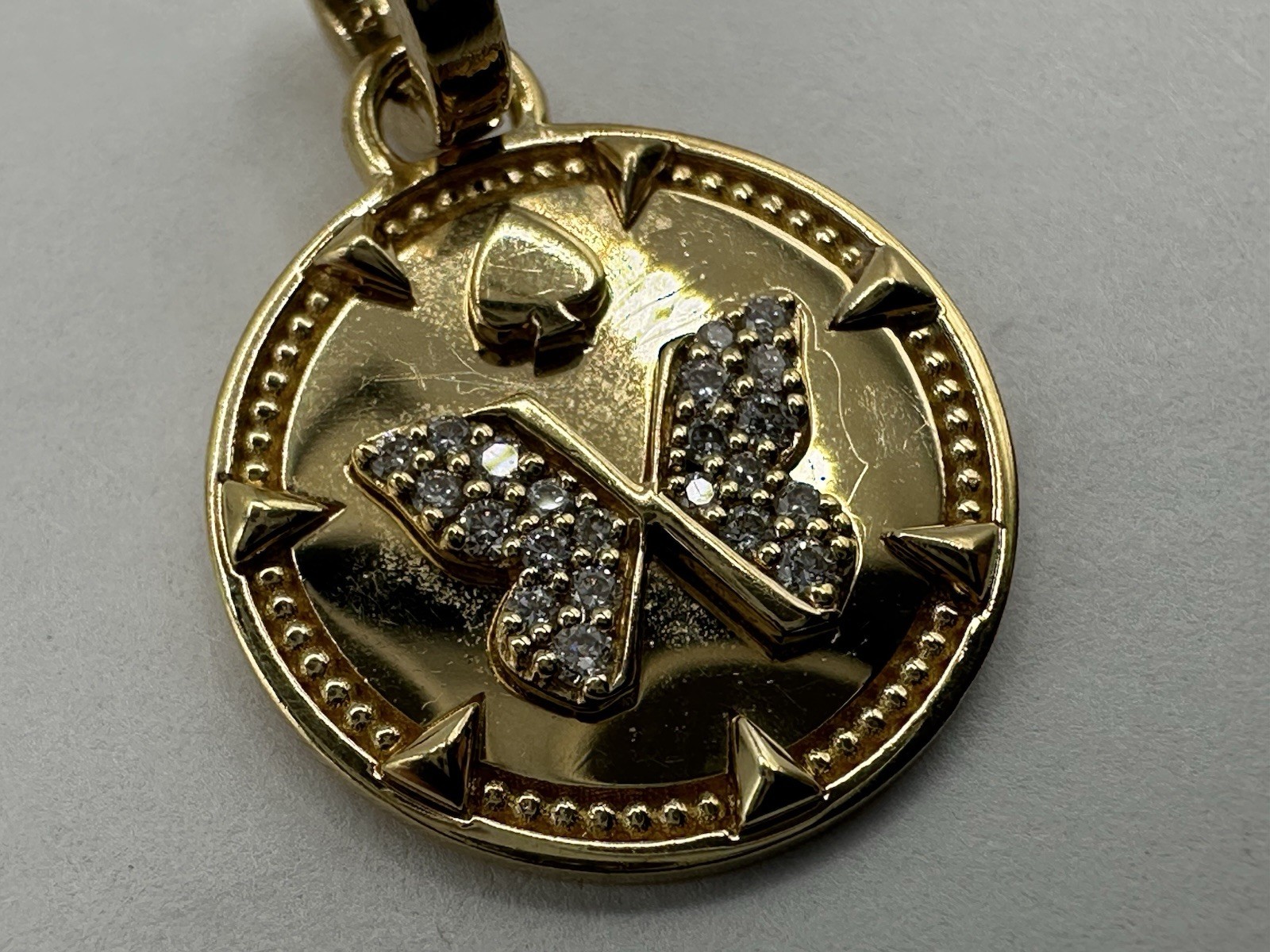 FoundRae Reverie Butterfly Baby Medallion 18k Yellow Gold Diamond -E76