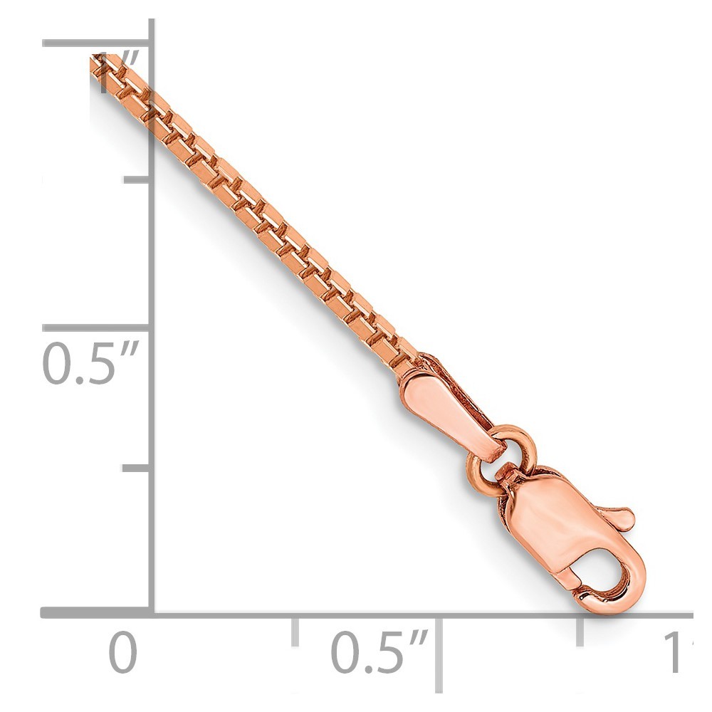 14K Rose Gold 7 inch 1.3mm Box Link Bracelet Necklace