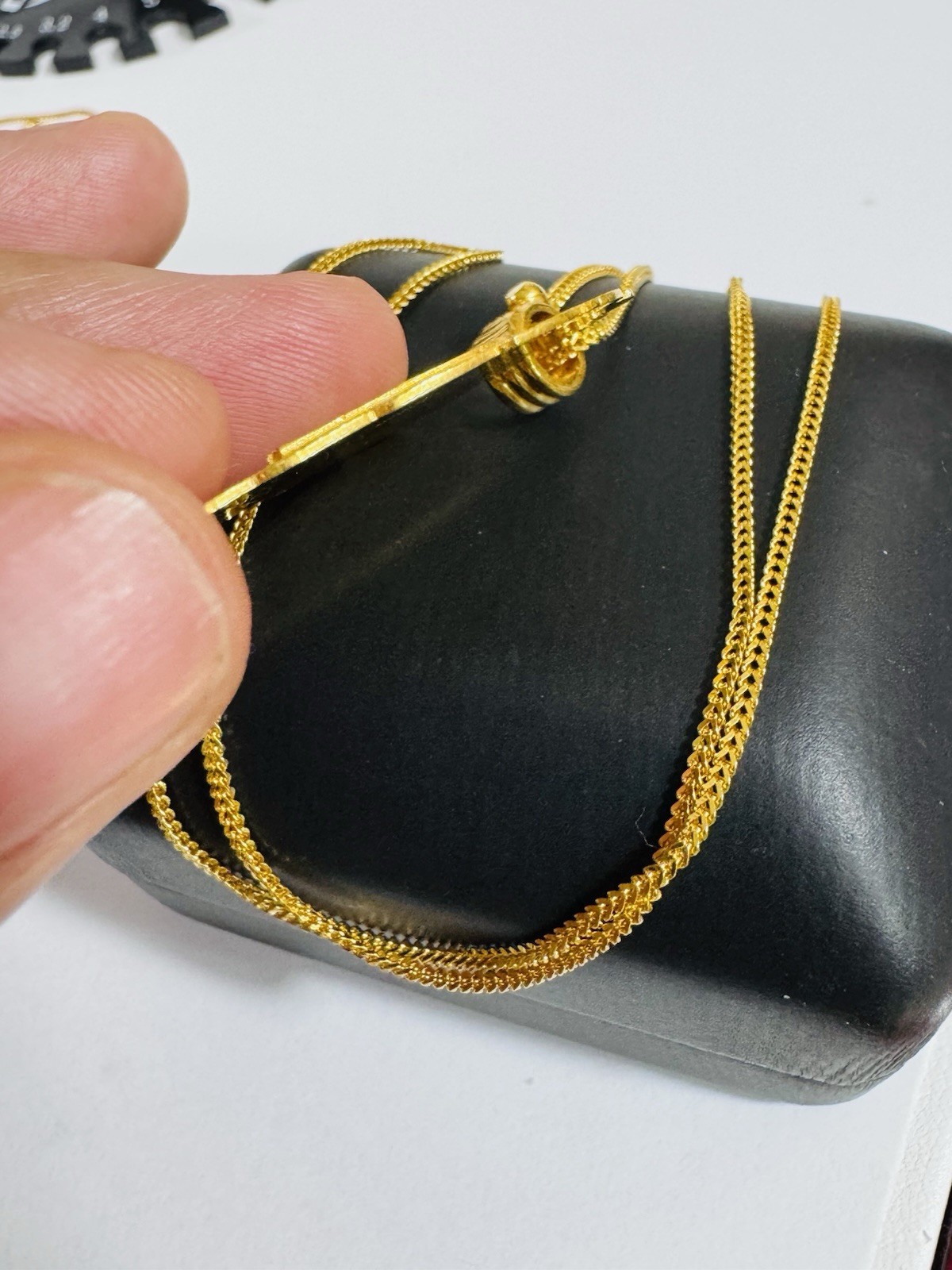 22K 916 22C Real Genuine Gold 20” inch Heart Sikh Necklace 11.1g 1.5mm