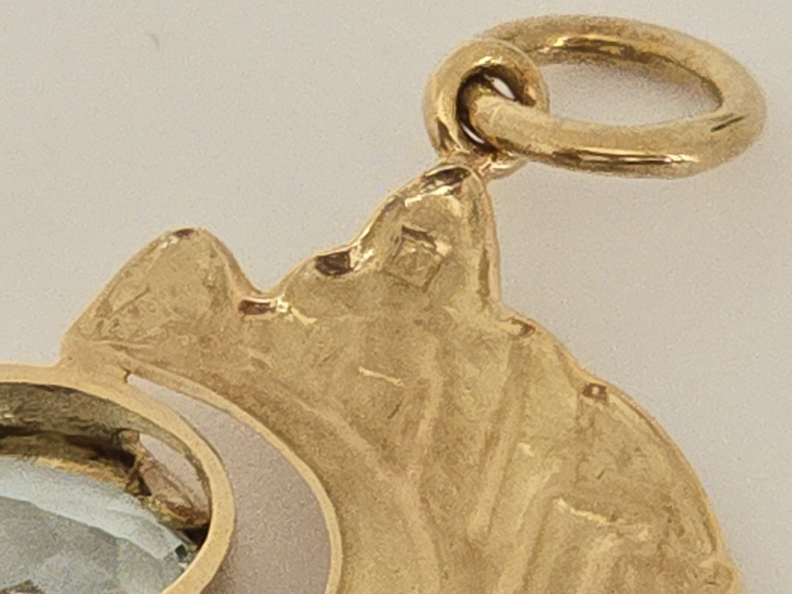 18K Yellow Gold Aquamarine Rio De Janeiro Brazil Copacabana Beach Pendant