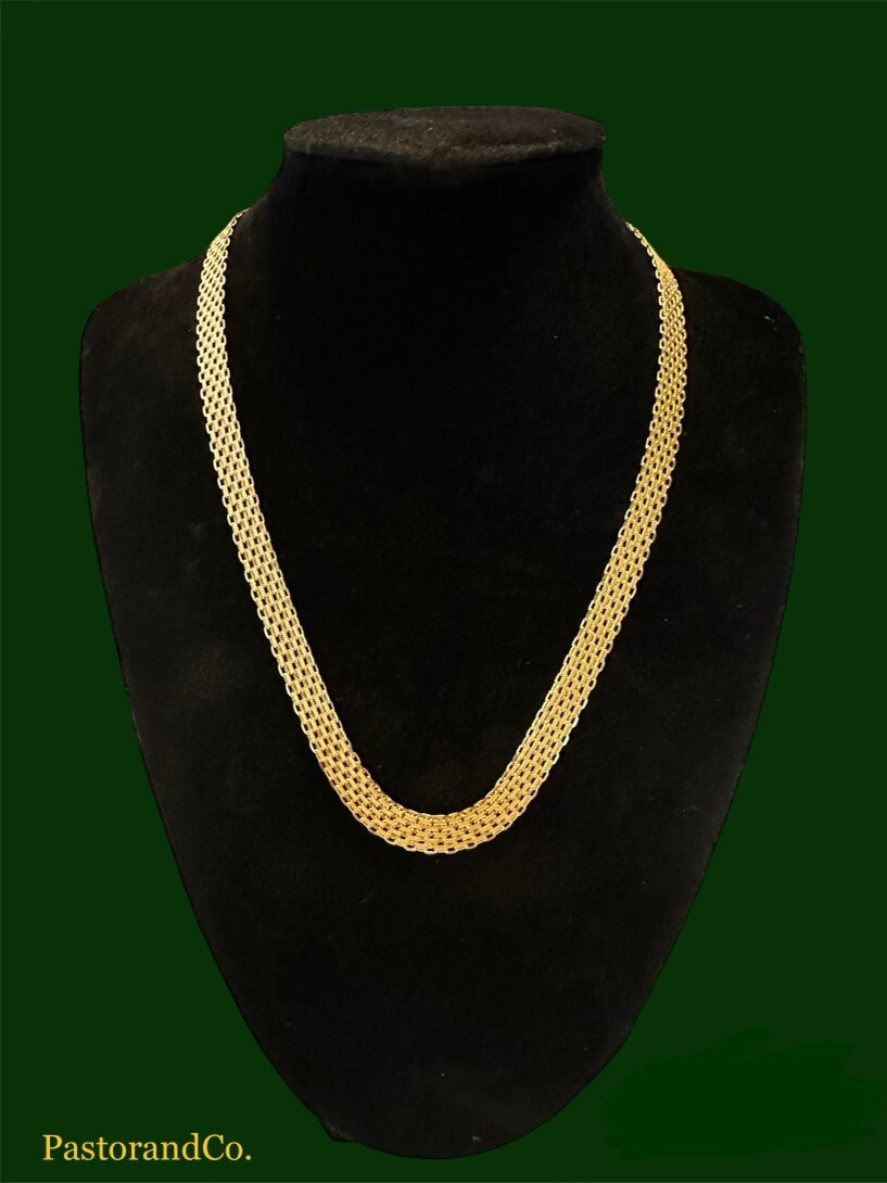 14k Bismark Necklace, Gold Bismarck Chain, 14k Real Gold Chain Necklace 18in.