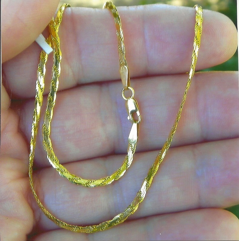 CHRISTMAS 14k gold flat s bar link necklase