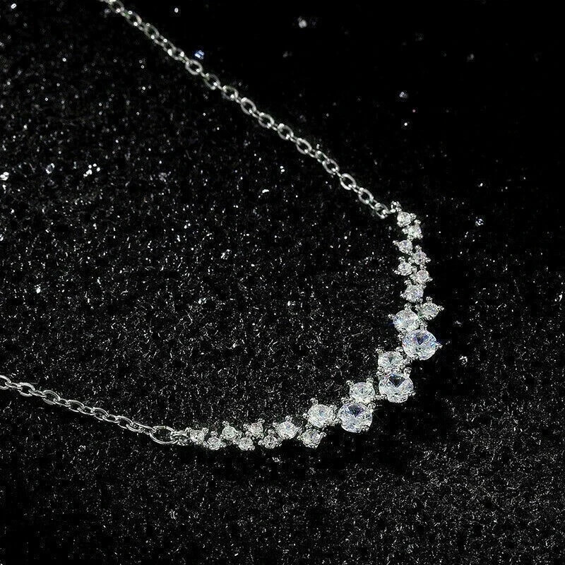 2Ct Round Lab Created Diamond Women’s Beautiful Necklace 14K White Gold Plated