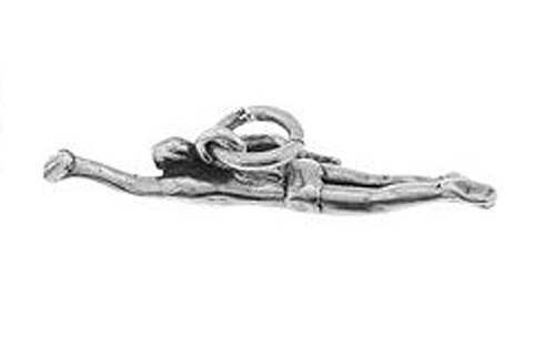 Sterling Silver 3D Male Swimmer Diver Charm or Pendant