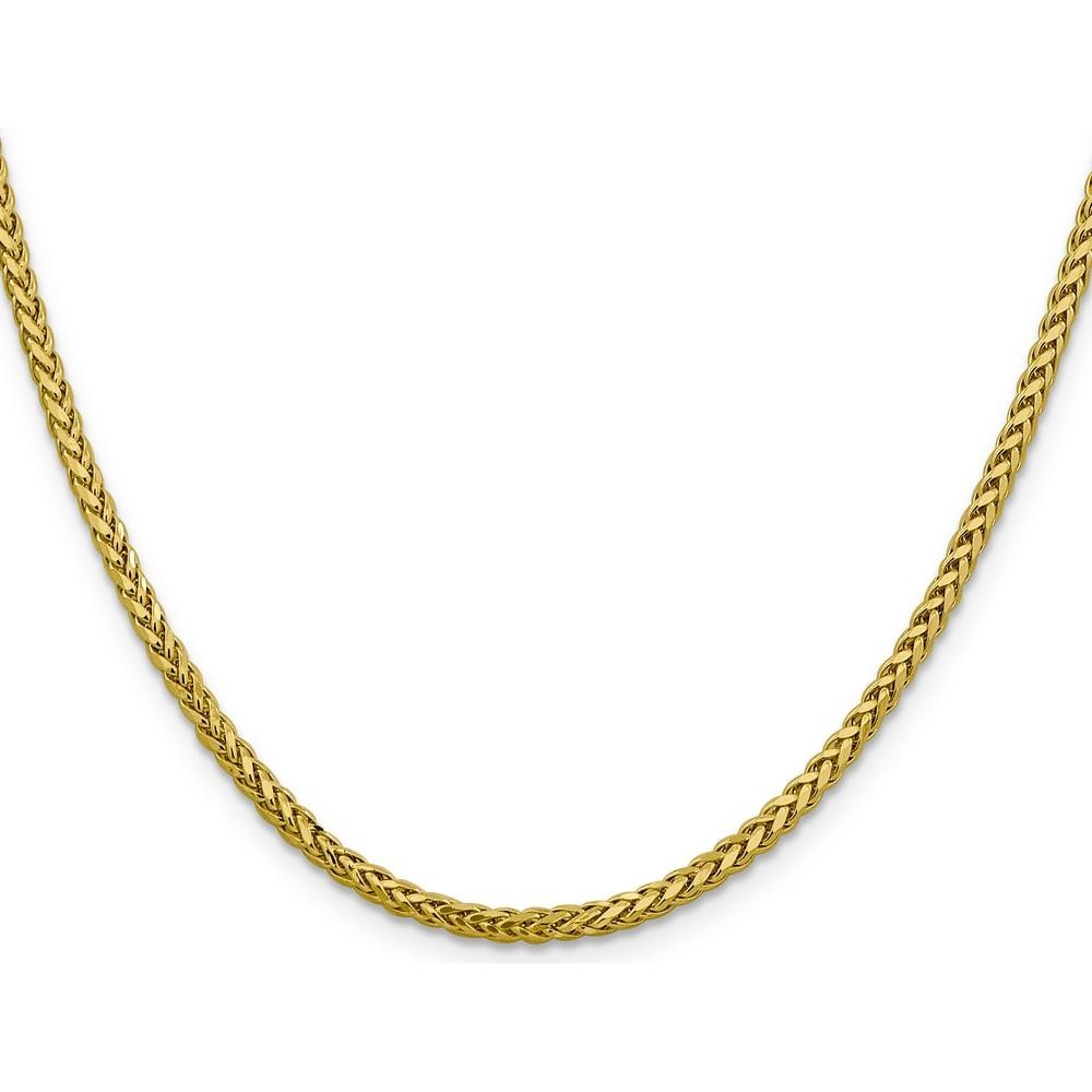 10K Solid Yellow Gold 2mm Spiga Wheat Link Chain Necklace