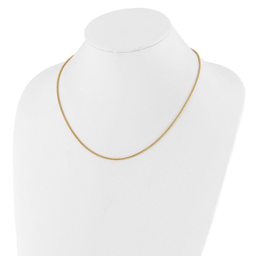 10k Yellow Gold Adjustable 1.6mm Semi Solid Spiga Chain Necklace 22″ 2.86gm