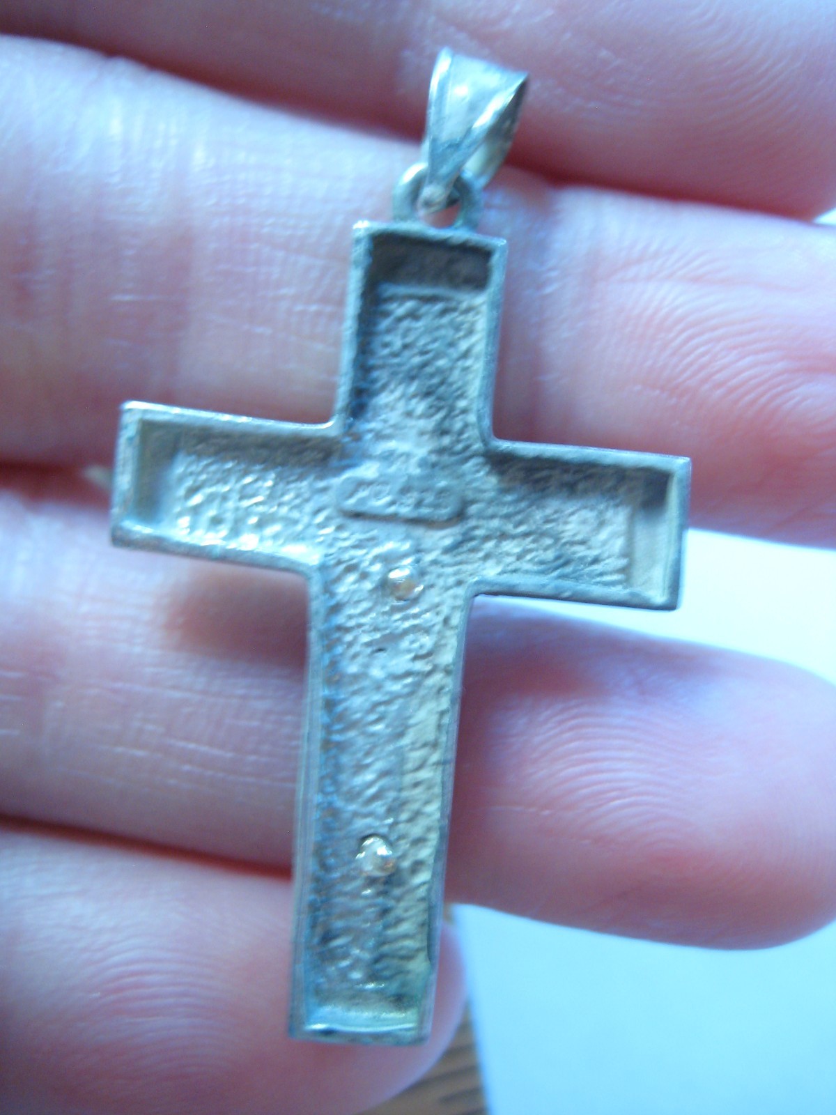 Ma Sterling Silver 14K Yellow Gold Mix Metal Crucifix Cross Pendant (D1)