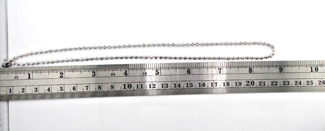 925 Sterling Silver 3mm Moon Cut Bead Chain Necklace, 18-Inch, Silver