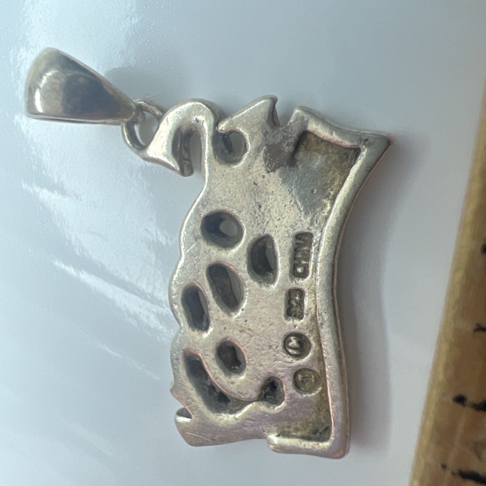 925 Sterling Silver Retro Pendant Charm SASSY Enamel Girl Brat Fashion