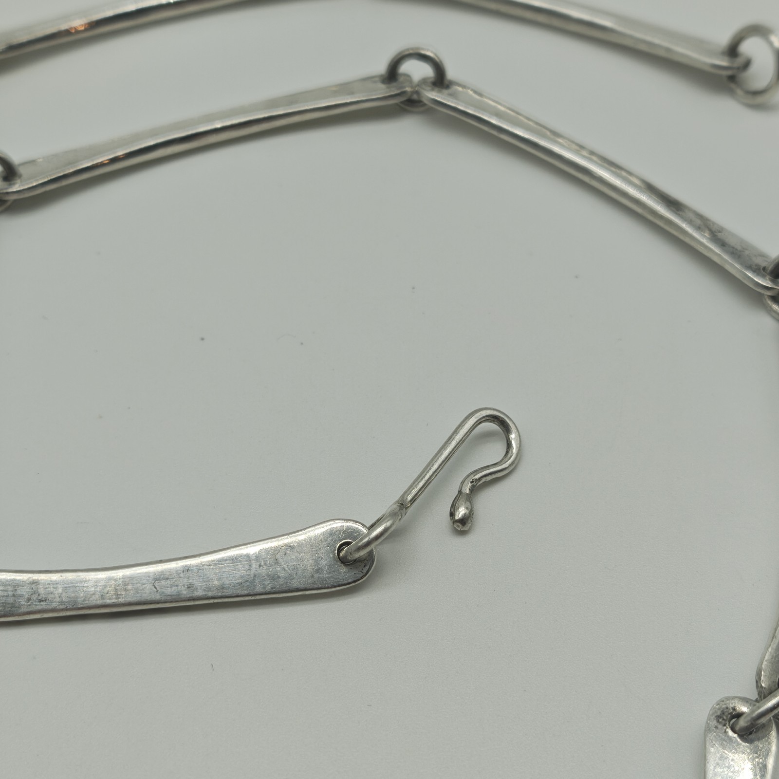 Vintage Jeep Collins Sterling Silver 925 Flat Bar Link Chain Necklace 20″