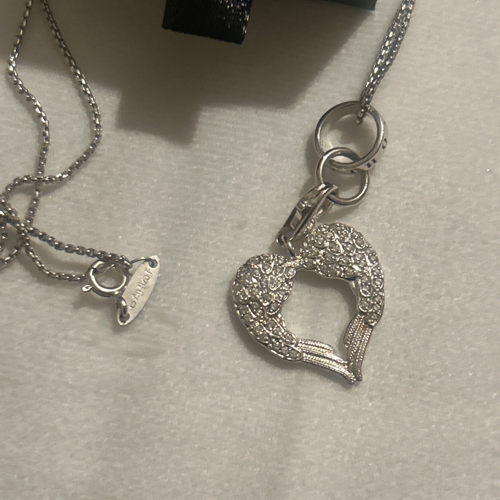 Rare Thomas Sabo 925 Silver Sparkly Clear Stone Set Heart Pendant 70cm TS Chain