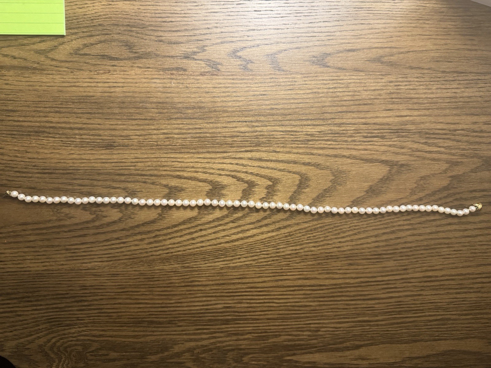 – Tiffany &CO 18 Inch pearl Necklace with signature Tiffany 18K gold clasp