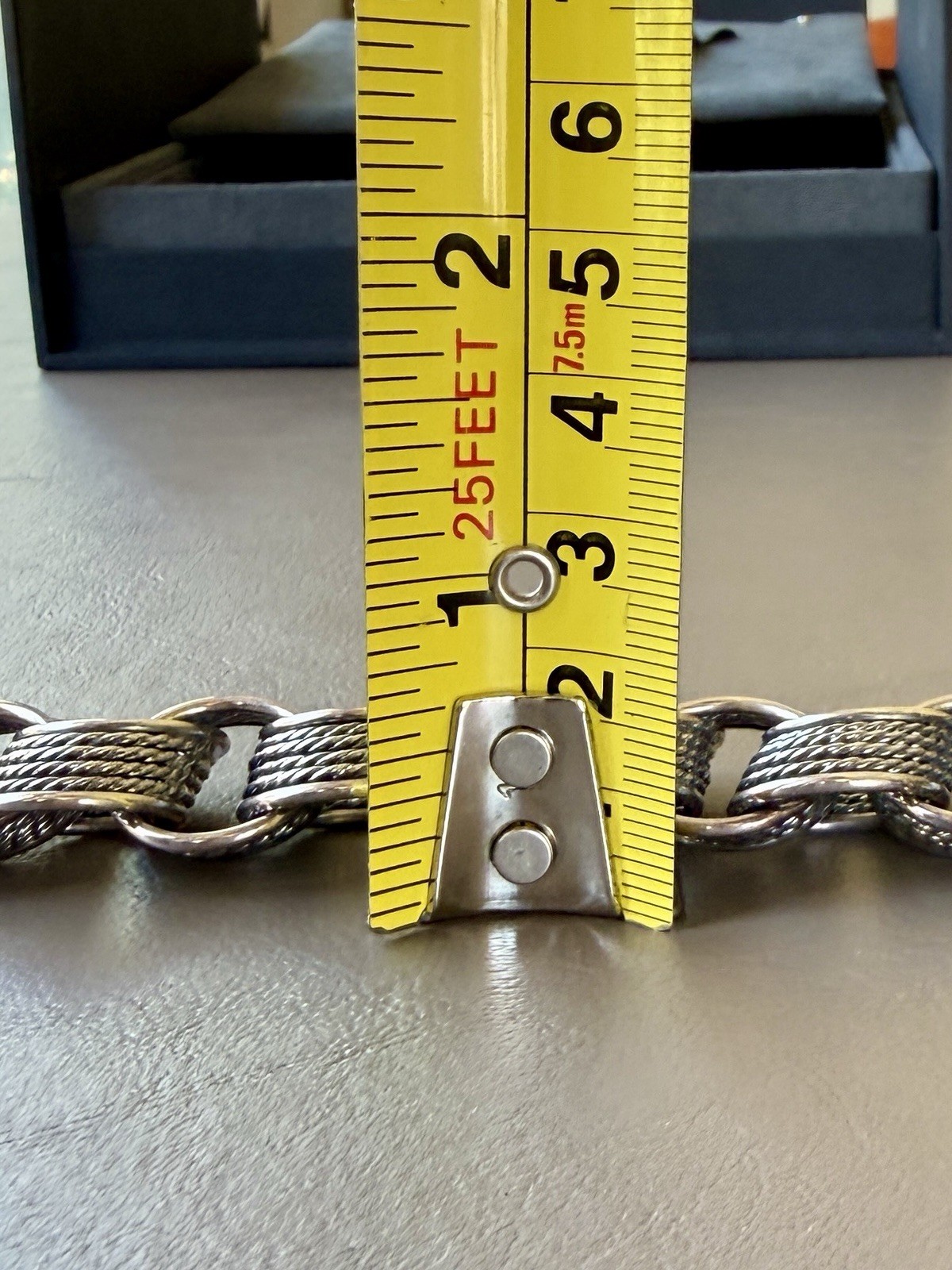 David Yurman Origami Chain Link Necklace Sterling Silver Original Box 18” 188gr