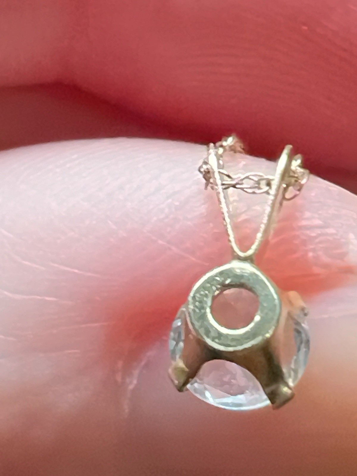 14K Yellow Gold Aquamarine Solitaire March Birthday Anniversary Pendant Necklace