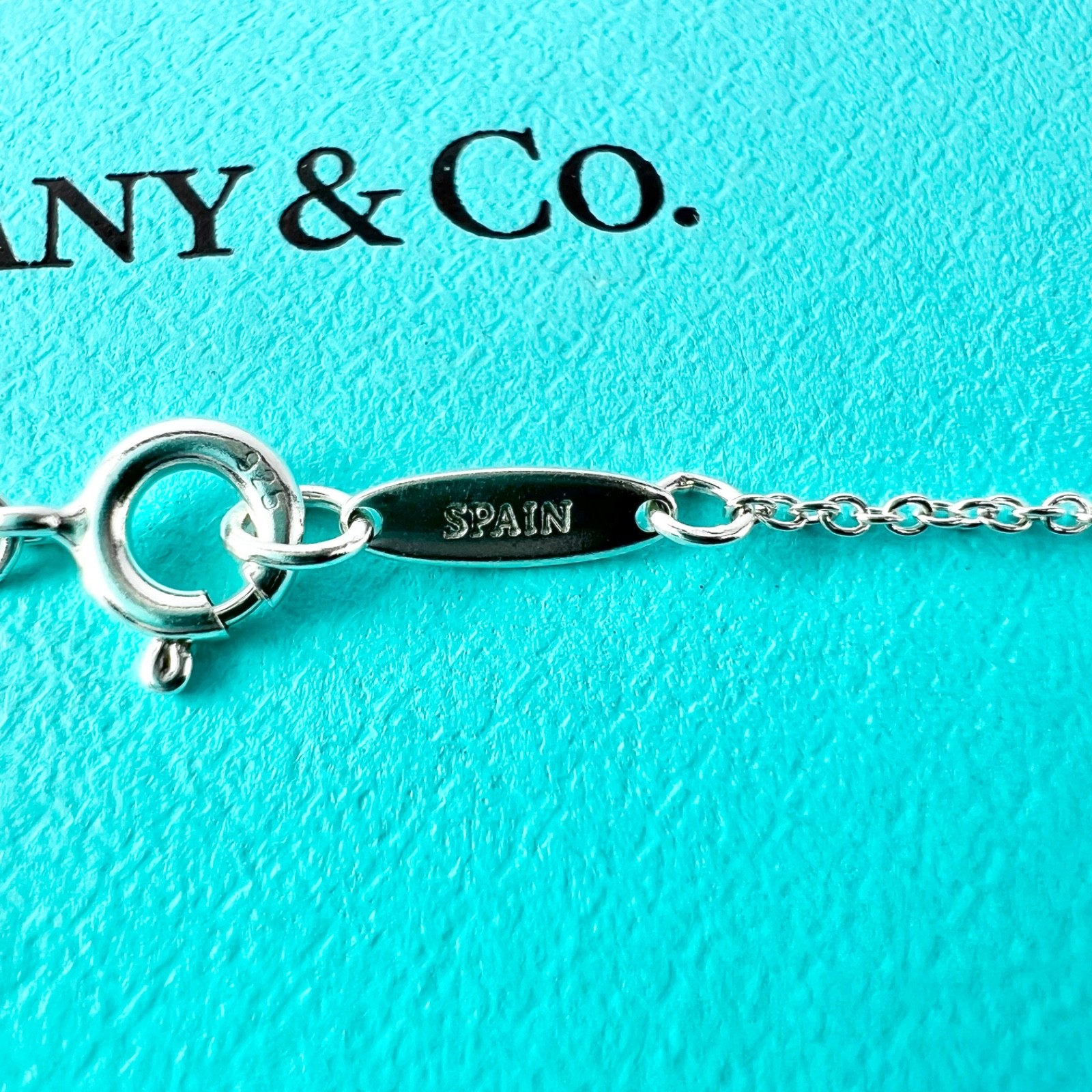 TIFFANY & Co Elsa Peretti Double Open Heart Silver Small Rose Gold Mini Necklace