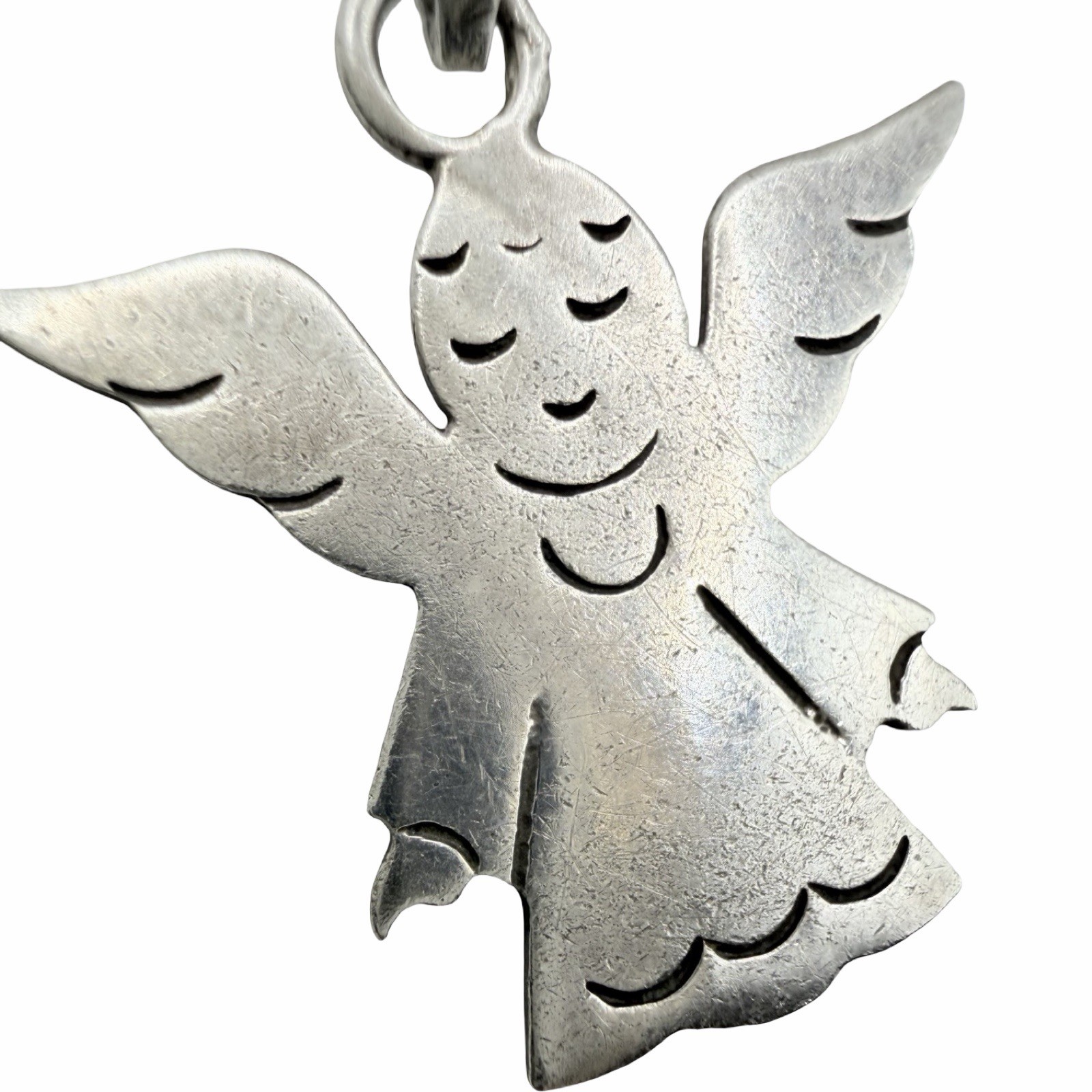 Artisan 925 Sterling Silver Angel Pendant Handcrafted Guardian Angel Charm