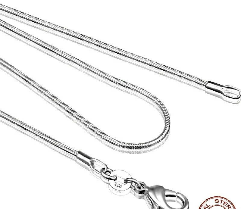 Men&Women’s 925 Sterling Silver Tarnish-Free Italian Snake Chain Necklace 18-24