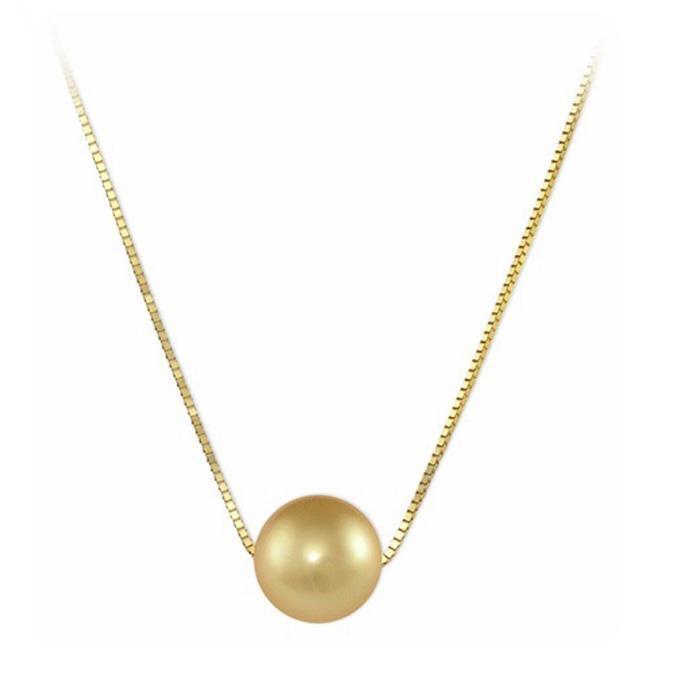 18″ 12-13mm Australian Golden South Sea Pearl Necklace in 14K Yellow Gold