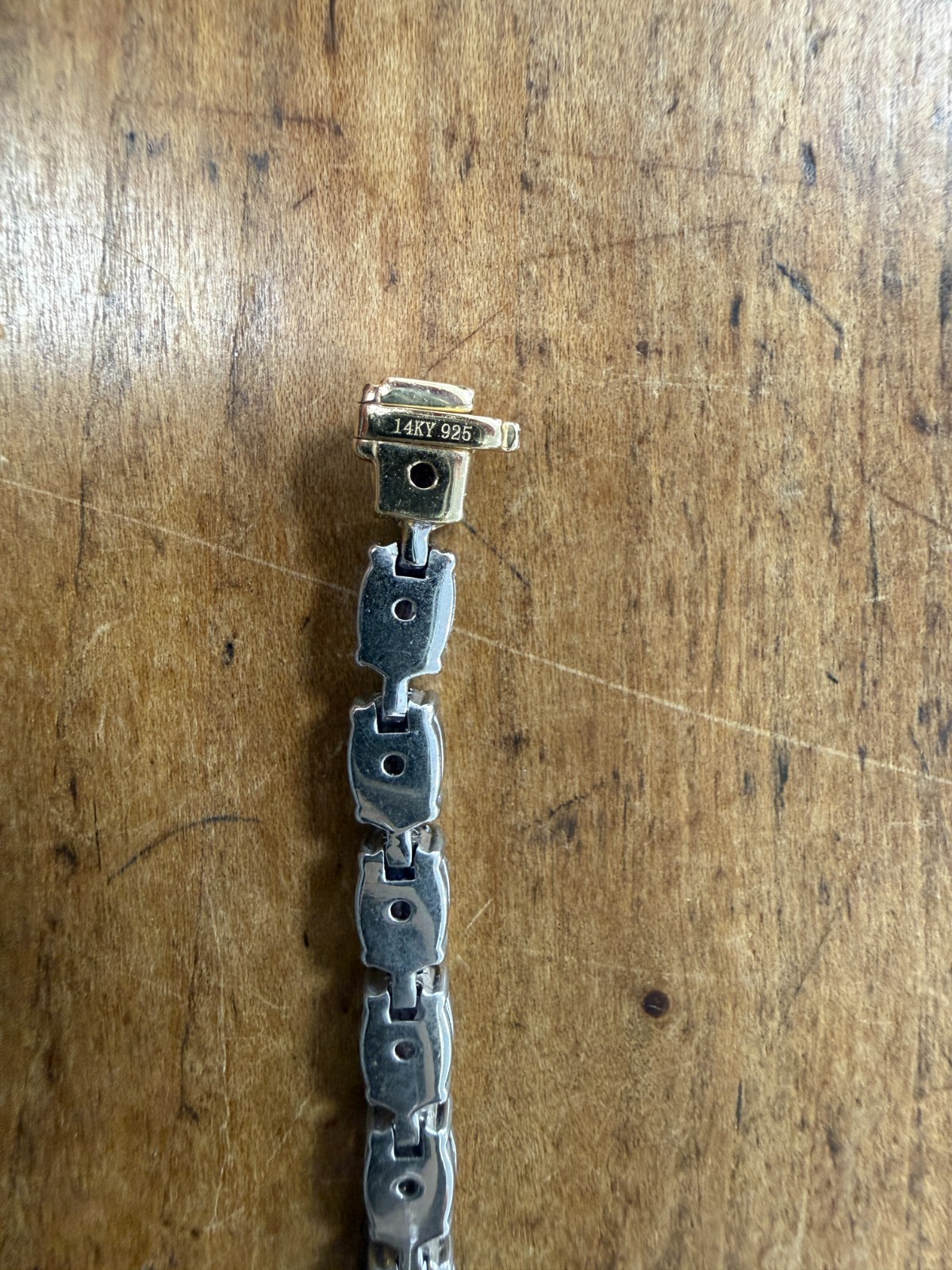 14kt Gold &Sterling Silver 19cts Tanzanite Bracelet W/ Original Box