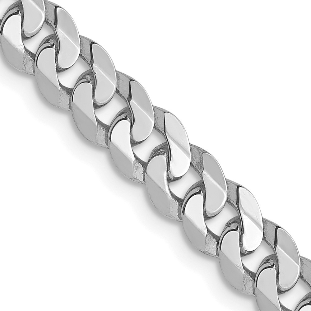 14K White Gold 2.2-9.5mm Curb Chain Necklace 7-30 Inch Mens Womens