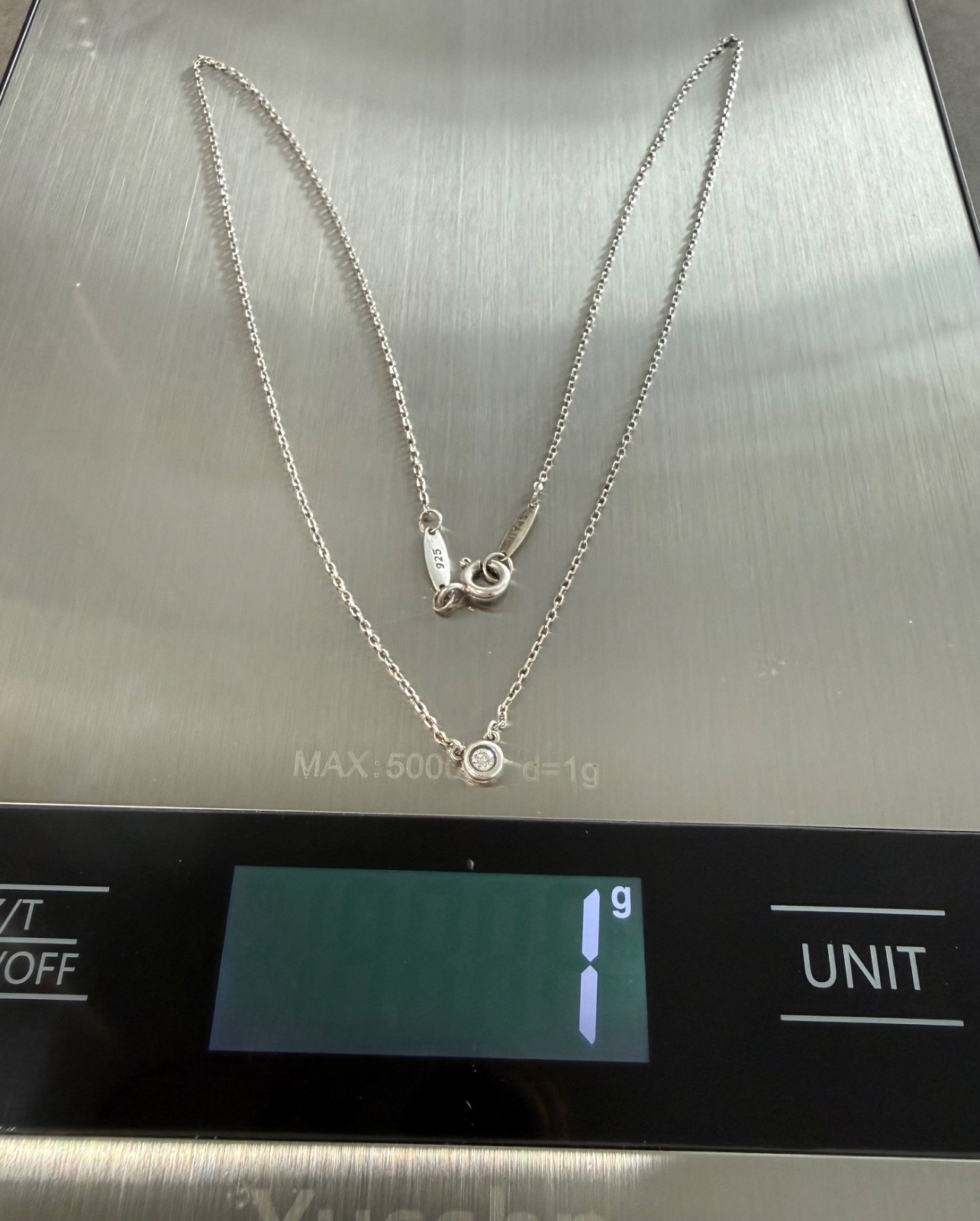 Tiffany & Co. Elsa Peretti Diamonds by the Yard® Single Diamond Pendant Necklace