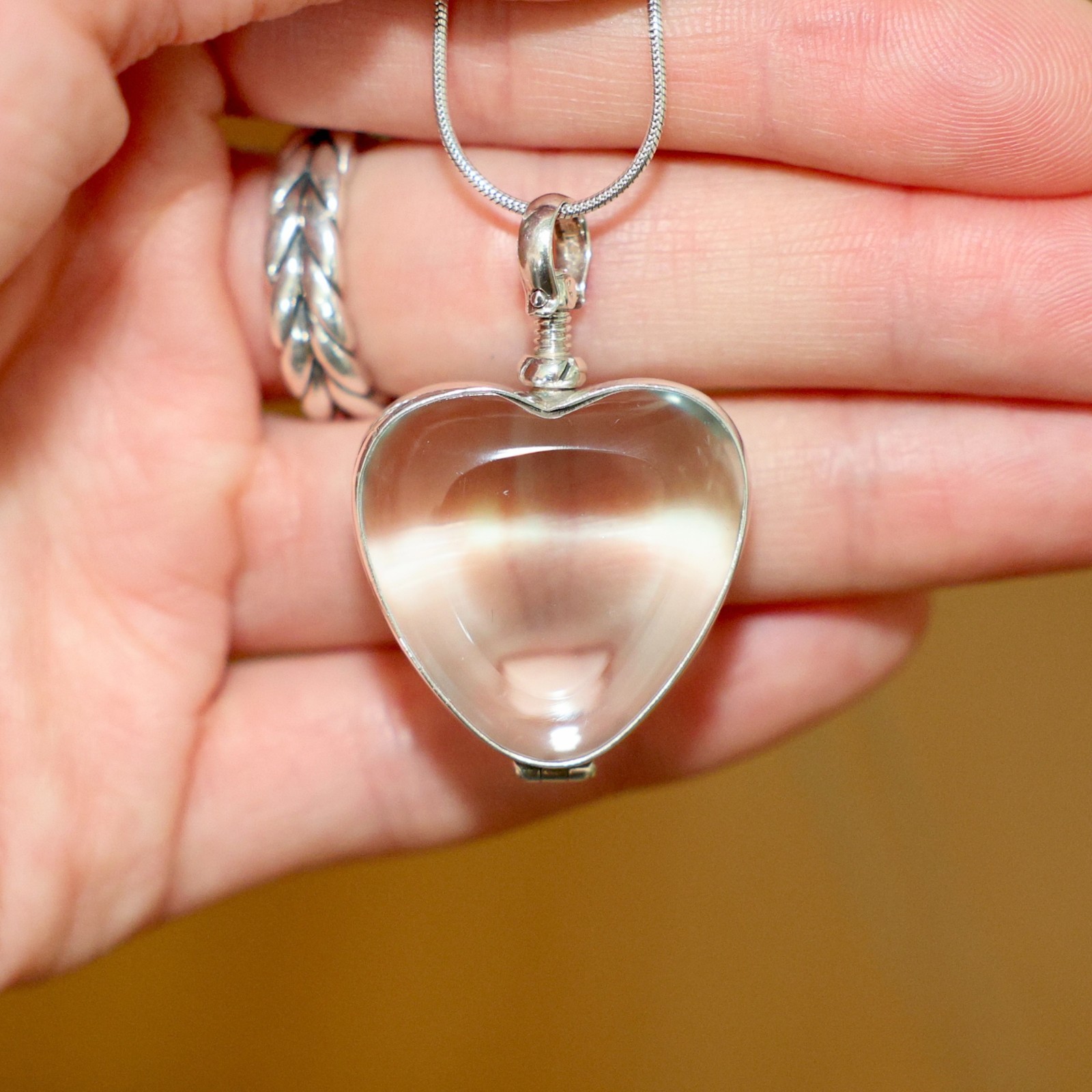 925 Sterling Silver Mexico Heart Photo Locket Pendant w/ 20″ ITALY Necklace 🔥
