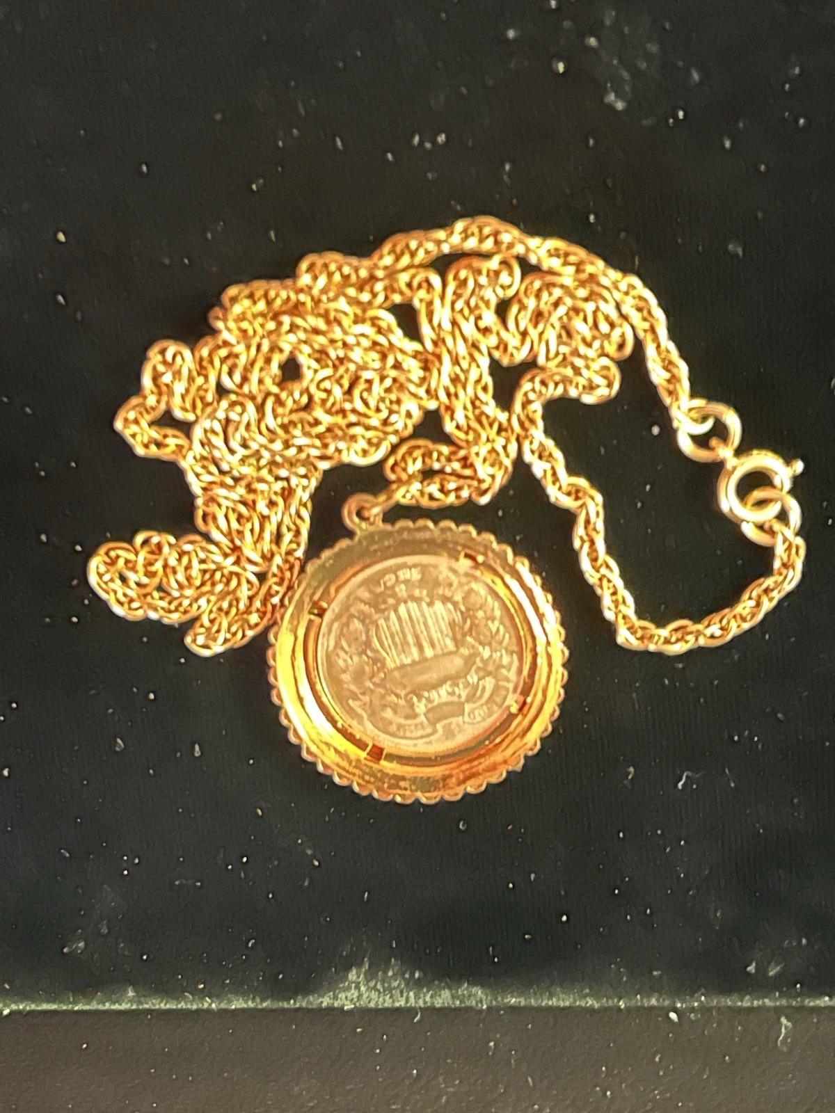 Coin Necklace Featuring a 162 Year-old United States 2 Cent Piece, 24” Chain