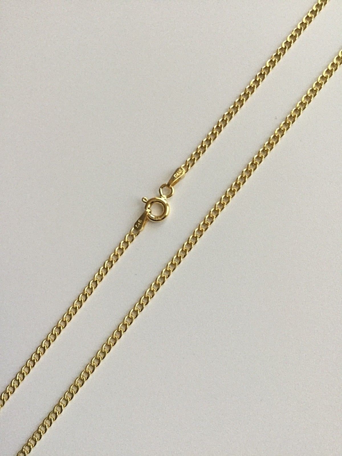 14K GOLD CURB CHAIN NECKLACE 18″ LONG, 2MM 14K REAL GOLD CHAIN – CU050