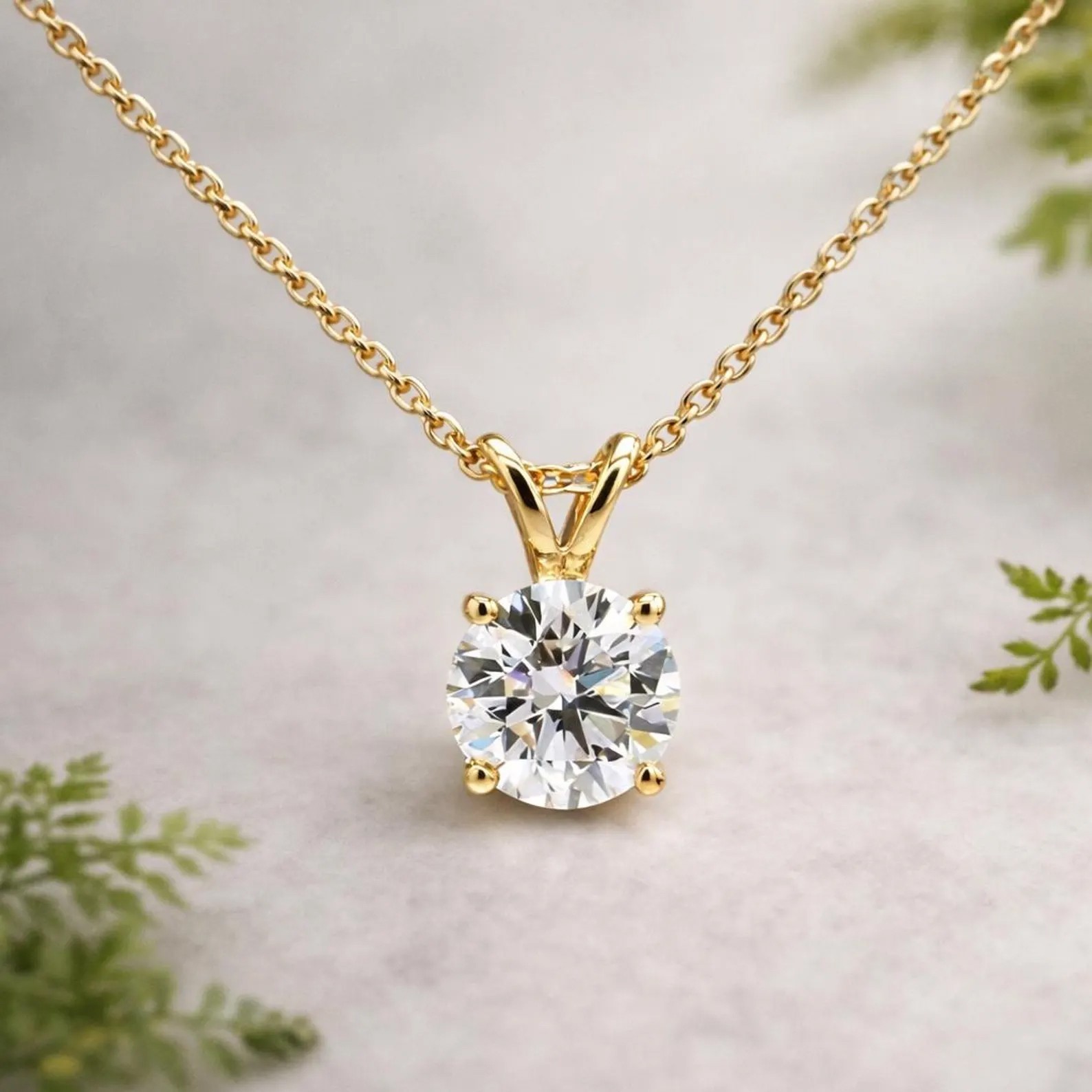 2.40 Ct White Treated Round Cut Diamond Solitaire Pendant in 925 Silver
