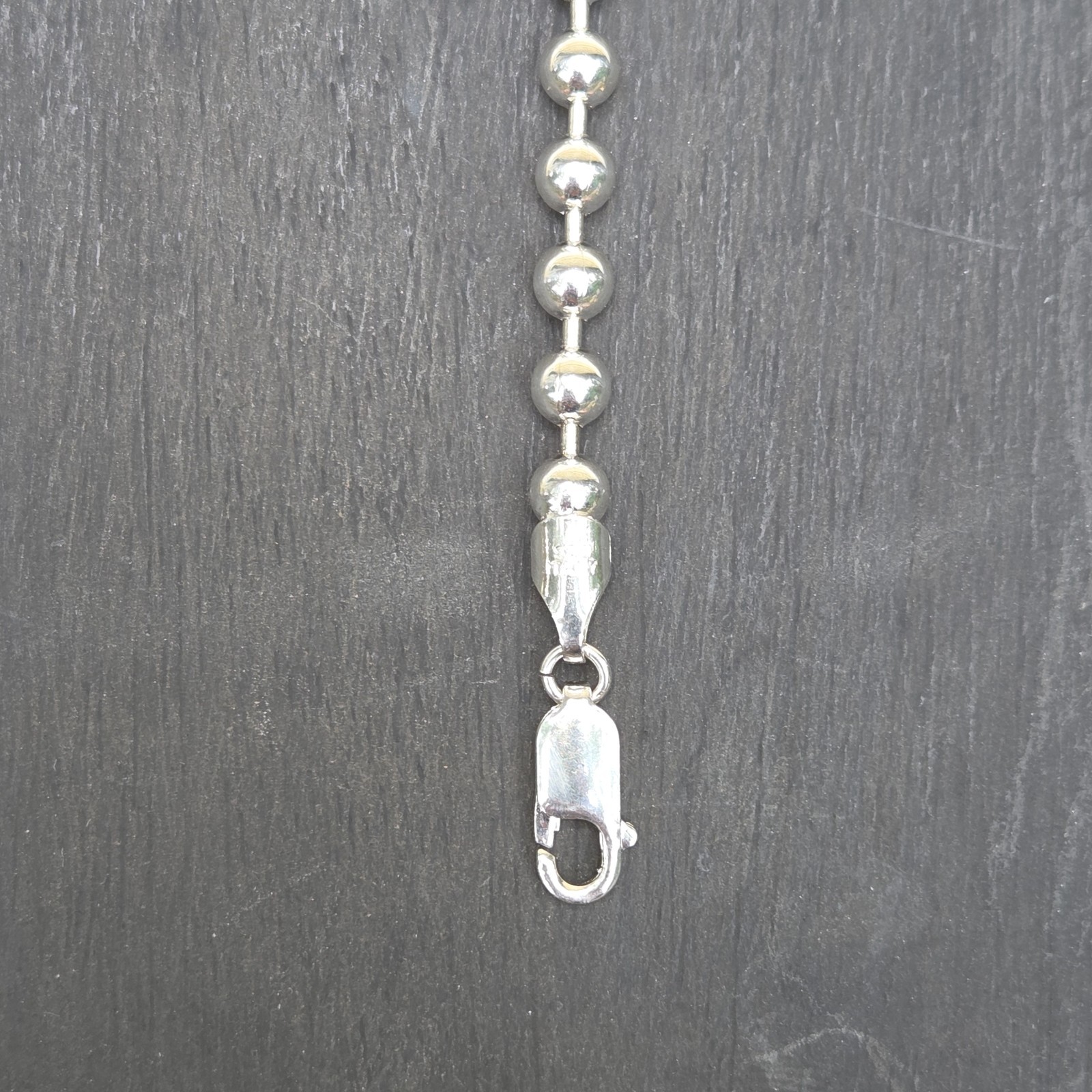 Sterling Silver Milor 3 mm Bead Ball Necklace ~ 28″