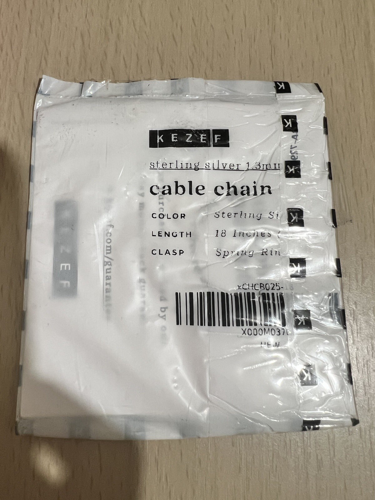Italian Kezef Chain Necklace – 925 Sterling Silver – 1.3mm Thick 18mm Long