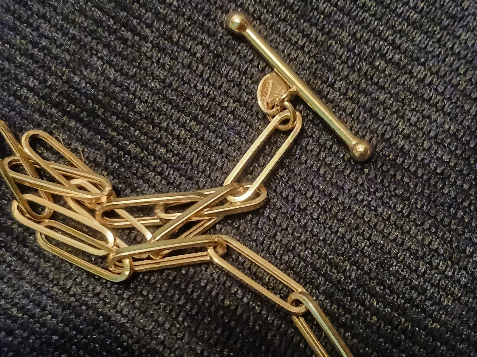 10kt yellow gold paper clip fancy chain