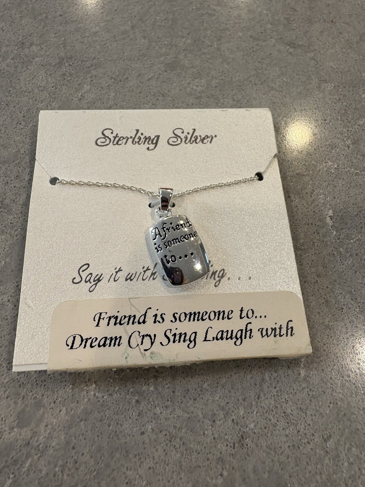 Sterling Silver Friendship Necklace New In Original Packaging Never Worn