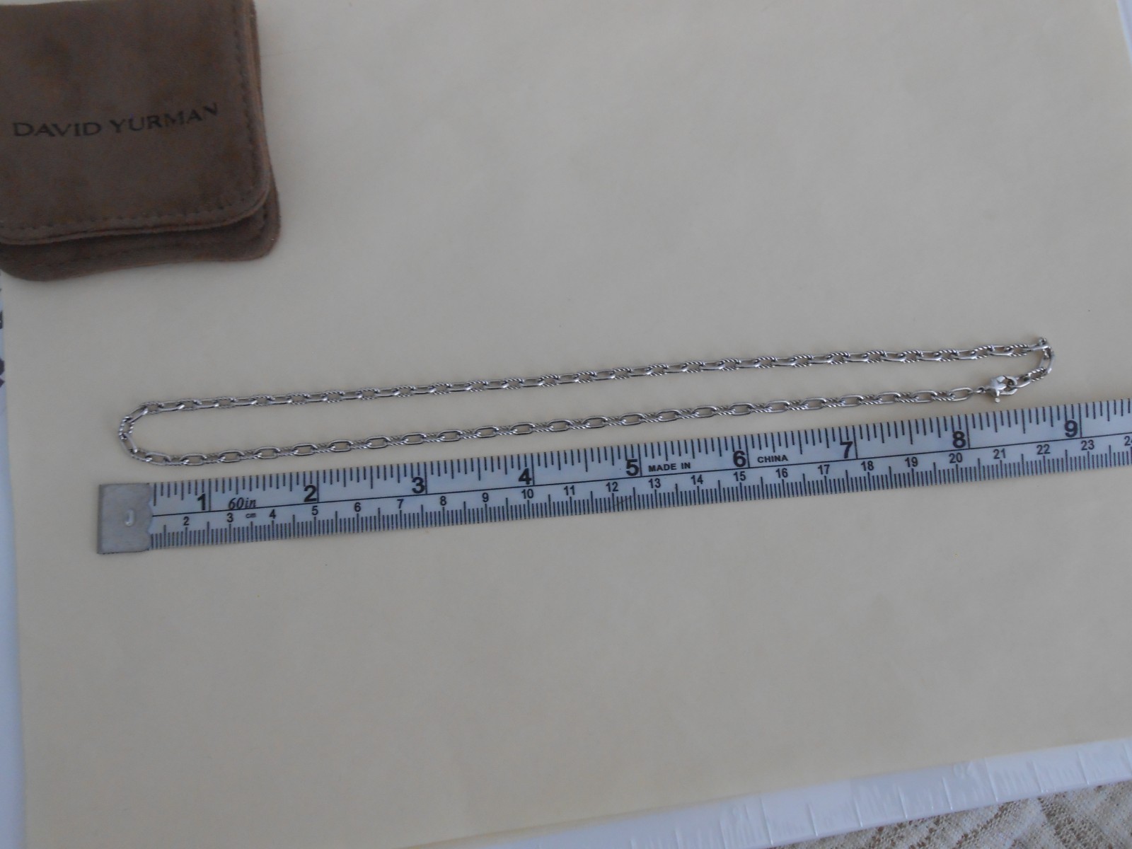 $395 David Yurman Sterling Silver 3mm Madison chain Necklace 18”