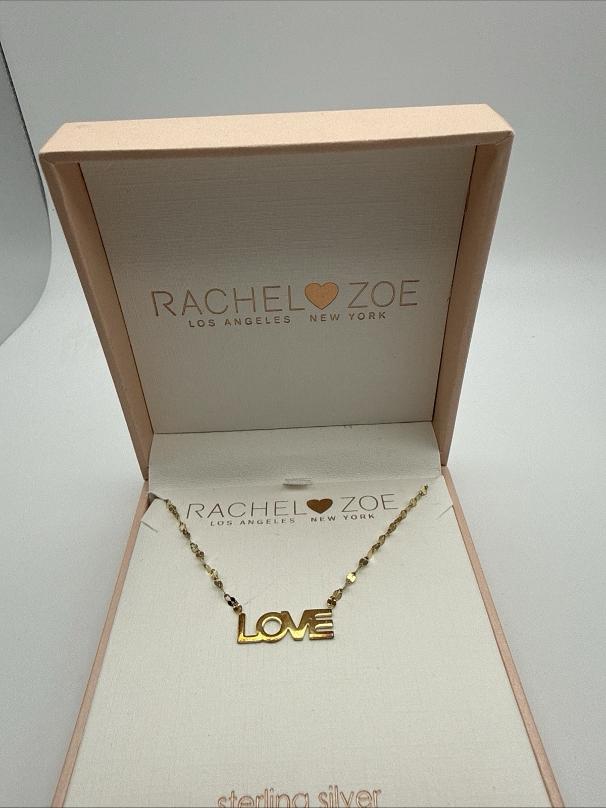 Rachel Zoe “LOVE” Necklace- As Shown Sterling Silver With Gold Vermeil- Unworn